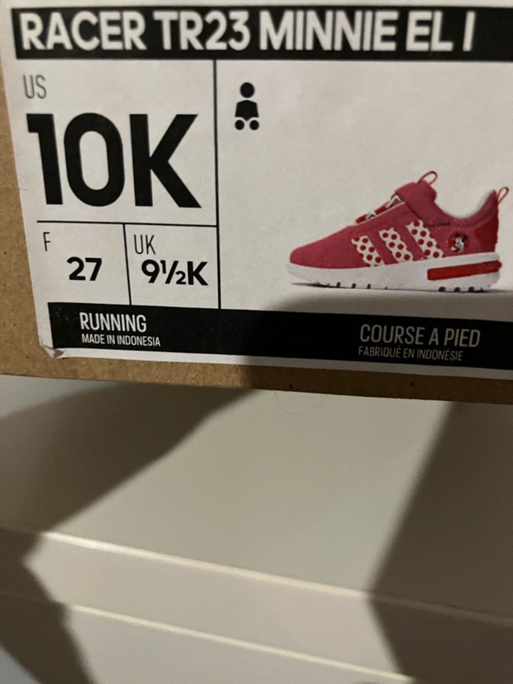 New ADIDAS X DISNEY Pink and White Kids' Minnie Mouse Velcro Athletic Sneakers - Picture 2 of 12
